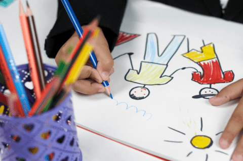 Coming Soon Instagram Post (3) Child drawing with colored pencils